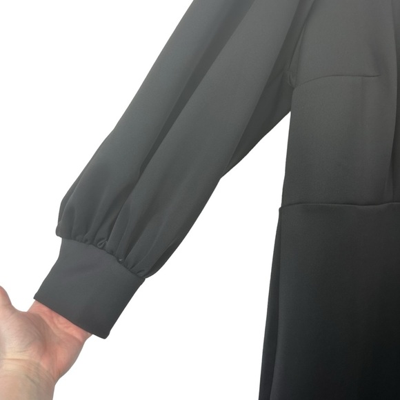 NWT ELOQUII Black Puff Sleeve Tie Back Cuff Pencil Ponte Dress Plus Size 22 NEW - Picture 4 of 15